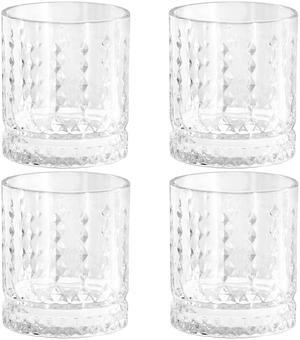 Gibson Home 4 Piece 13 Ounce Teardrop Embossed Double Old-Fashioned Glass Set