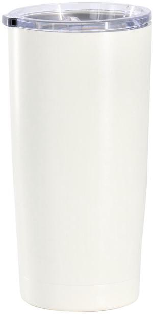 Gibson Home Marina 18oz Stainless Steel Thermal Tumbler with Acrylic Lid in Cream