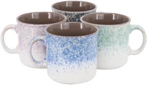 Gibson Home Blurry 4 Piece 19 Ounce Stoneware Straight Shape Mug Set in Assorted Colors