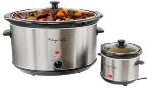 MegaChef 8 Quart Slow Cooker with Bouns Mini 0.6 Quart Warmer