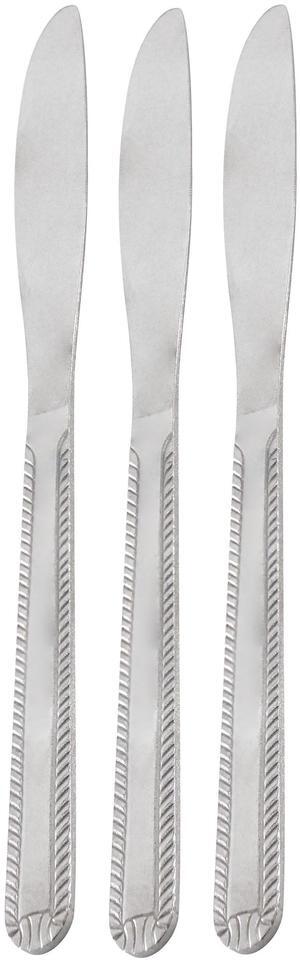 Gibson Home Tustin 3 Piece Stainless Steel Dinner Knife Flatware Set in Silver