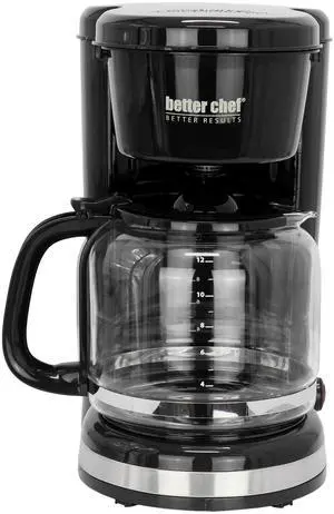Better Chef 12 Cup 900 Watt Coffee Maker in Black