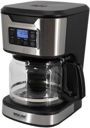 Better Chef 12-Cup Programmable Coffee Maker in Black with Stainless Steel Accents