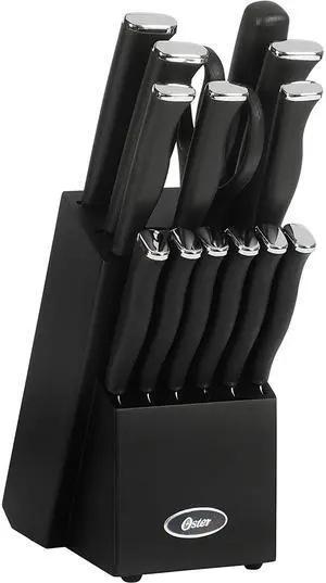 Oster Langmore 15 Piece Stainless Steel Blade Cutlery Set in Black