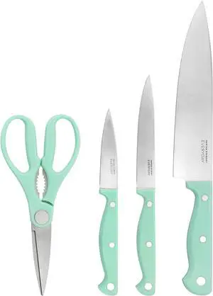 Martha Stewart Everyday 4 Piece Stainless Steel Cutlery Set in Mint