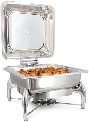 MegaChef 6 Liter Stainless Steel Rectangle Professional Chafing Dish/Food Warmer/Buffet Server Serving Dish