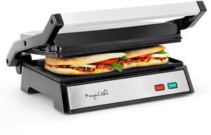 MegaChef Electric Dual Plate Non-Stick Panini Grill Contact Press with Drip Tray