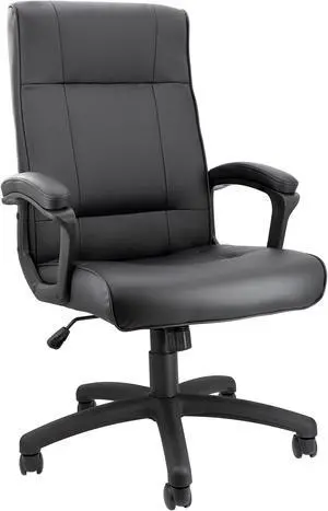 Elama High Back Adjustable Faux Leather Office Chair in Black