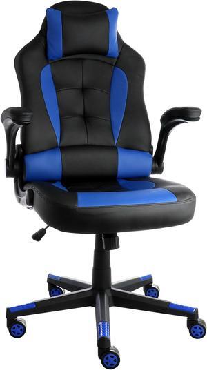 Elama High Back Adjustable Faux Leather Office Chair in Black