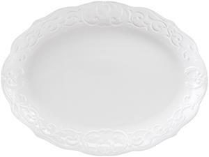 Gibson Home Bountiful Joy 18.75 x 14 Inch Durastone Oval Platter in White