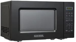Black and Decker 0.7 Cu Ft LED Digital Microwave Oven in Black with Child Safety Lock