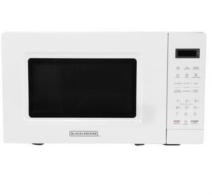 Black and Decker 0.7 Cu Ft 700 Watt LED Digital Microwave Oven in White with Child Safety Lock