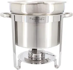 MegaChef 7.4 Quart Round Stainless Steel Soup Professional Chafing Dish/Food Warmer/Buffet Server Serving Trays