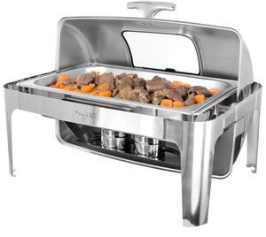 MegaChef 9.5 Quart Oblong Roll Top Stainless Steel Professional Chafing Dish/Food Warmer/Buffet Server with Window