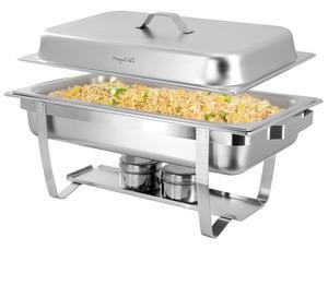 MegaChef 9.5 Quart Stackable Stainless Steel Professional Chafing Dish/Food Warmer/Buffet Server Serving Dish