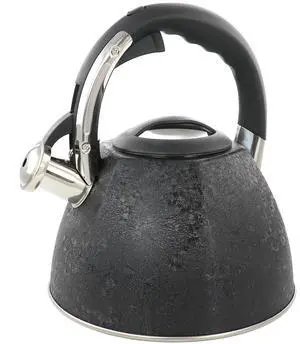 Mr. Coffee 3 Quart Stainless Steel Whistling Tea Kettle with Stay Cool Handle in Black   510116486M