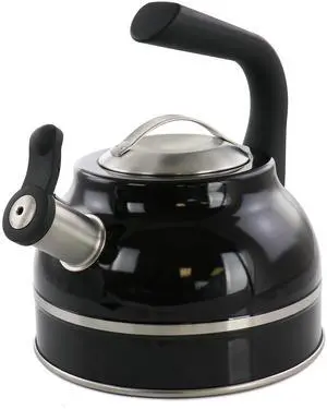 Kenmore Elite 2.3 Quart Stainless Steel Whistling Tea Kettle in Black  510119680M