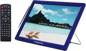Trexonic Portable Rechargeable 14 Inch LED TV with HDMI, SD/MMC, USB, VGA, AV In/Out and Built-in Digital Tuner, Refurbished