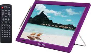 Trexonic Refurbished Portable Rechargeable 14 Inch LED TV with HDMI, SD/MMC, USB, VGA, AV In/Out and Built-in Digital Tuner, Rerurbished