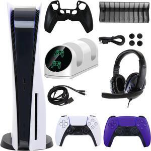 PS5 Core with Extra Purple Dualsense Controller and Accessories Kit
