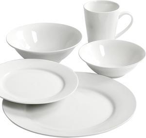 Gibson Home Noble Court 30 Piece Ceramic Dinnerware Set in White