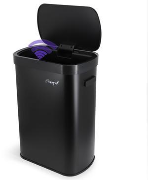 Elama 13 Gallon Automatic Sensor Hands Free Trash Can in Black