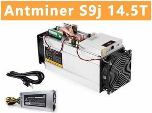 Antminer S9j 14.5TH/s ( New 110V-220V official PSU AWP7 and new US Power Cord Included ) Bitcoin Miner BTC Mining Machine ASIC Miner Superior to Bitmain Antminer L3 L7 S9 S11 S17 S19 T17 E9