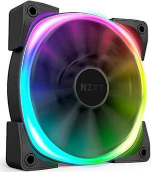 nzxt aer rgb 2-140 mm - hf-28140-b1 - advanced lighting customizations - winglet tips - fluid dynamic bearing - led rgb pwm fan for nzxt rgb - single (lighting controller required & not included)