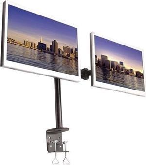 horizontal dual-monitor double lcd dual desk mount stand heavy duty adjustable
