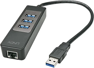 lindy usb 3.1 type a to gigabit lan 3 port type a hub adapter for ultrabook and tablet, black lindy usb 3.1 type a to gigabit lan 3 port type a hub adapter for ultrabook and tablet, black
