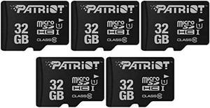 patriot lx series micro sd flash memory card 32gb - 5 pack