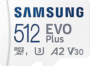 samsung evo plus microsd sdxc u3 class 10 a2 memory card 130mbs with sd adapter 2021 512gb