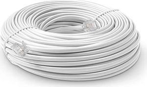 phone line cord 100 feet - modular telephone extension cord 100 feet - 2 conductor (2 pin, 1 line) cable - works great with fax, aio, and other machines - white