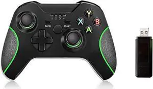 riboxin 2.4g wireless controller for xbox one game controller for xbox one/xbox one s/xbox one x wireless controller pc controller pro game controller for xbox and pc (with no audio jack)