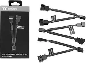 thermaltake ttmod 4 pin y-cable for pc pwm fan- 3 pack 110mm, ac-060-co1otn-f1