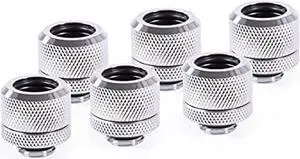 alphacool eiszapfen hardtube g1/4" fitting, 14mm od, chrome, 6-pack alphacool eiszapfen hardtube g1/4" fitting, 14mm od, chrome, 6-pack