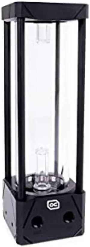 alphacool eisbecher aurora 250mm glass reservoir with d5 body (pump not included), black/acetal