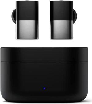 status between pro wireless earbuds with built-in 4x microphones | hybrid triple speaker driver | 12 + 36 hour battery | bluetooth 5.2 | noise-isolating fit | metal exterior|