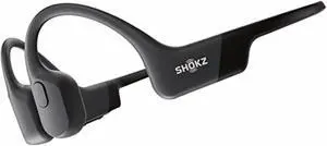 shokz openrun - open-ear bluetooth bone conduction sport headphones - sweat resistant wireless earphones for workouts and running - built-in mic, with headband(black)