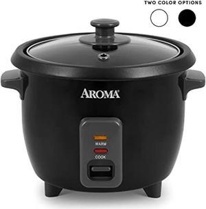 Aroma® 6-Cup (Cooked) / 1.5Qt. Rice & Grain Cooker, White, New, ARC-743-1NG