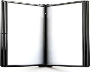 tarifold wall mounted reference system with 10 easy-load pockets - 20 sheet capacity - letter-size - black (ezw771)