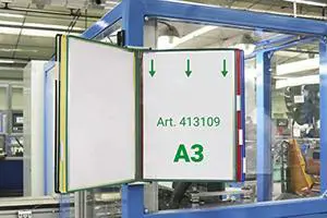 tarifold wall mount reference system - 10 double-sided pockets - a3 size - assorted colors - 20 sheet capacity (w291a3)