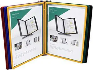 tarifold easy-load wall display unit with 10 display pockets - assorted colors - 20 sheet capacity (ezw791)