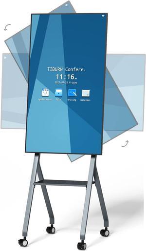 TIBURN FLIP HUB 55" S1 4K Ultra HD Smart Digital Whiteboard, Rotating Adaptive Nano Capacitive Smartboard, Interactive Touch Screen Computer for Classrooms and Businesses (Includes Rotatable Stand)
