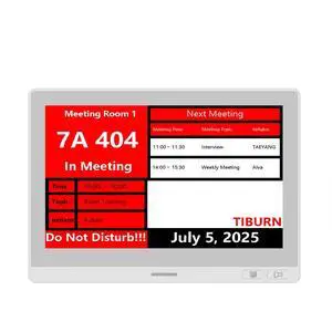 TIBURN 7.5inch E-Ink Smart Door Sign, E-Paper Digital Signage, Bluetooth Refresh,Executive Modern Style Business School Office Hospital Door Sign Three Colors: Black, White, Red With Bluetooth Version