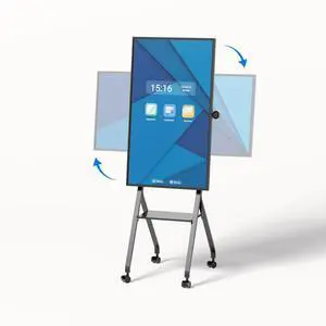 TIBURN FLIP HUB 55" S2 Android 13.0 4K UHD Rotating Smart Board with Camera | Digital whiteboard, Ideal for Hybrid Work, Interative Classroom Electronic Presentation Board with Flip Mobile Stand
