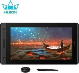Huion Kamvas Pro 16 Drawing Pen Display with Monitor 15.6 Inch Pen Display Graphic Monitor, Battery-Free Pen with 8192 Levels Pressure, 1 Touch Bar and 6 Express Keys