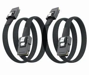 SFF-8087 to SFF-8087 6G Internal Mini SAS Cable for Server Backplane/RAID Card, Hot-Swap Ready with SATA Compatibility, 100-Ohm, 0.5-m(1.6ft), 2 Pack