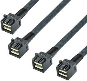 SFF-8643 to SFF-8643 12G Internal Mini SAS HD Cable, with Sideband, for NVMe Backplane/RAID Card, Hot-Swap & SATA Compatibility, 100-Ohm, 1-m(3.3ft), 2 Pack
