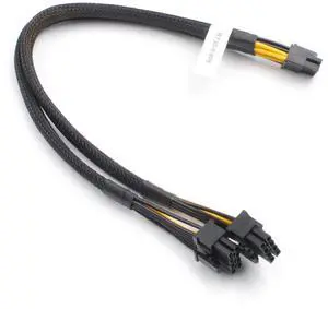 Power Cable 8pin to Dula 6+2pin Power Adapter Cable for D.ell PowerEdge R530 R720 R720XD R730 R730XD T620 T630 T640 and NVIDIA Tesla GPU J30DG, Cable Length 35cm